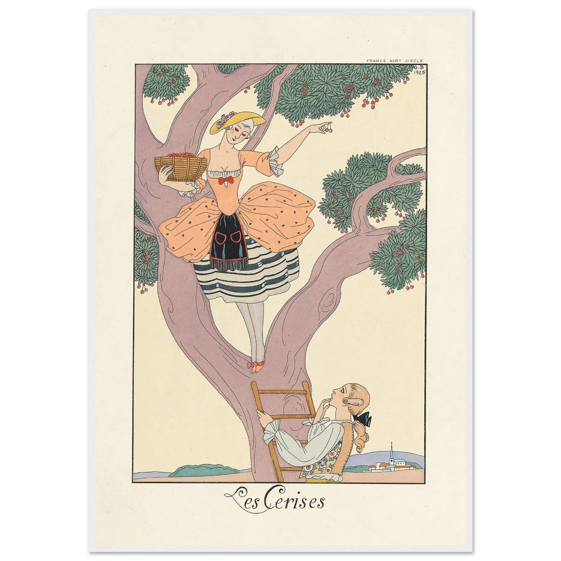 Les Cerises (Cherries) (1922–1926) Art Print | George Barbier-Quipham Collections