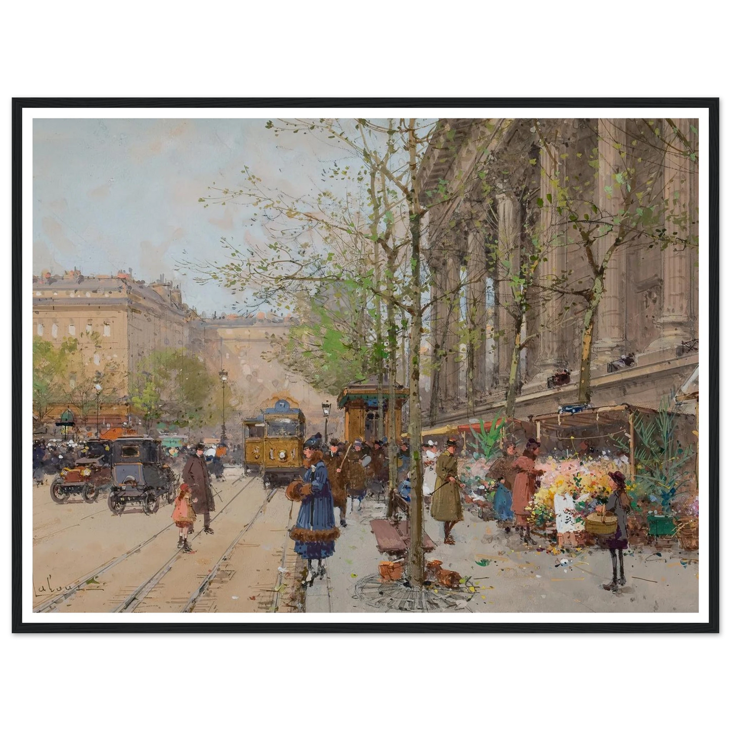 Marché aux fleurs Place de la Madeleine Art Print | Eugene Galien Laloue-Quipham Collections