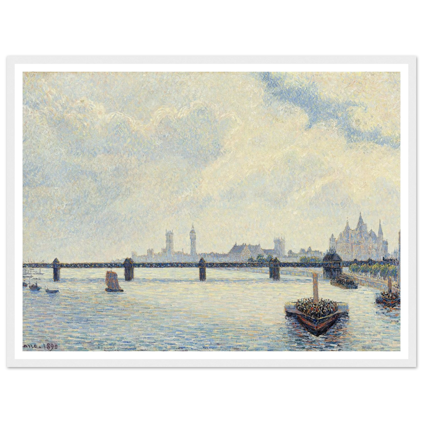 Charing Cross Bridge,London (1890) Art Print | Camille Pissarro-Quipham Collections