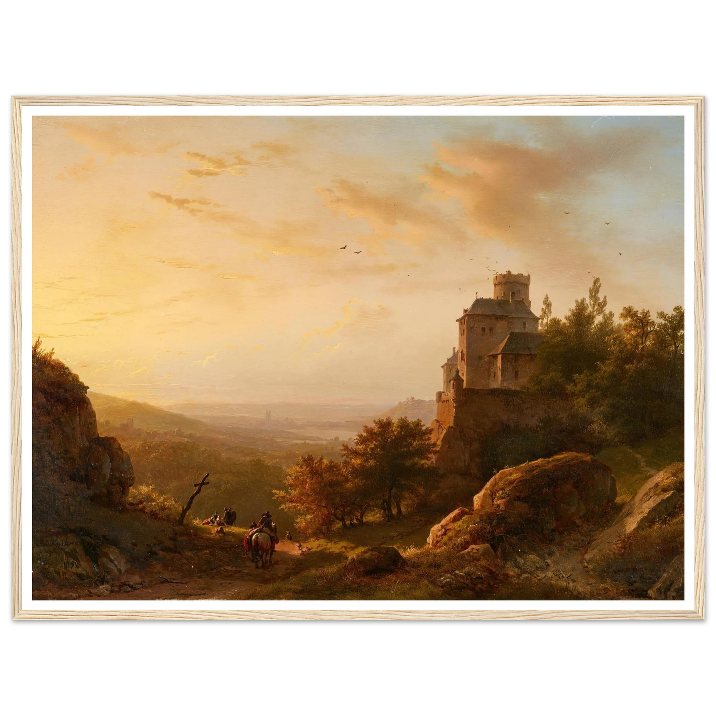 Landschaft mit Burg (1852) Art Print | Barend Cornelis Koekkoek-Quipham Collections