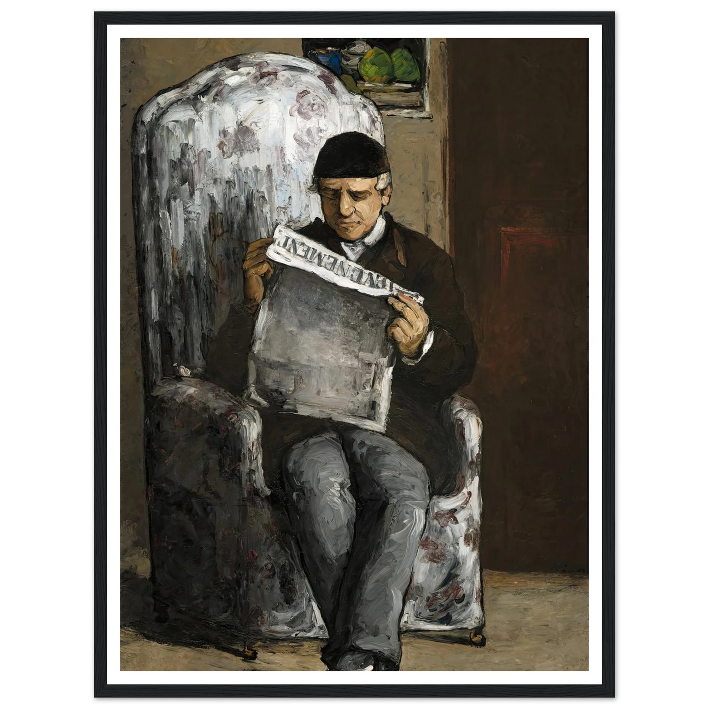 The Artist’s Father,Reading L’Événement (1866) Art Print | Paul Cezanne-Quipham Collections