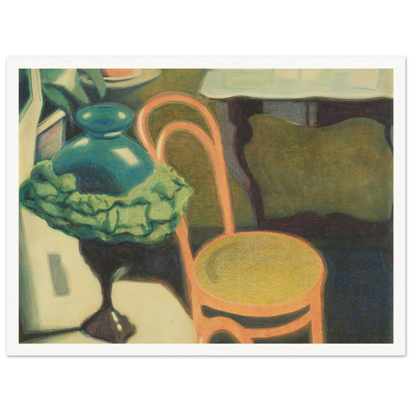 Interieur met stoel en opaline lamp (1909) Art Print | Leon Spilliaert-Quipham Collections