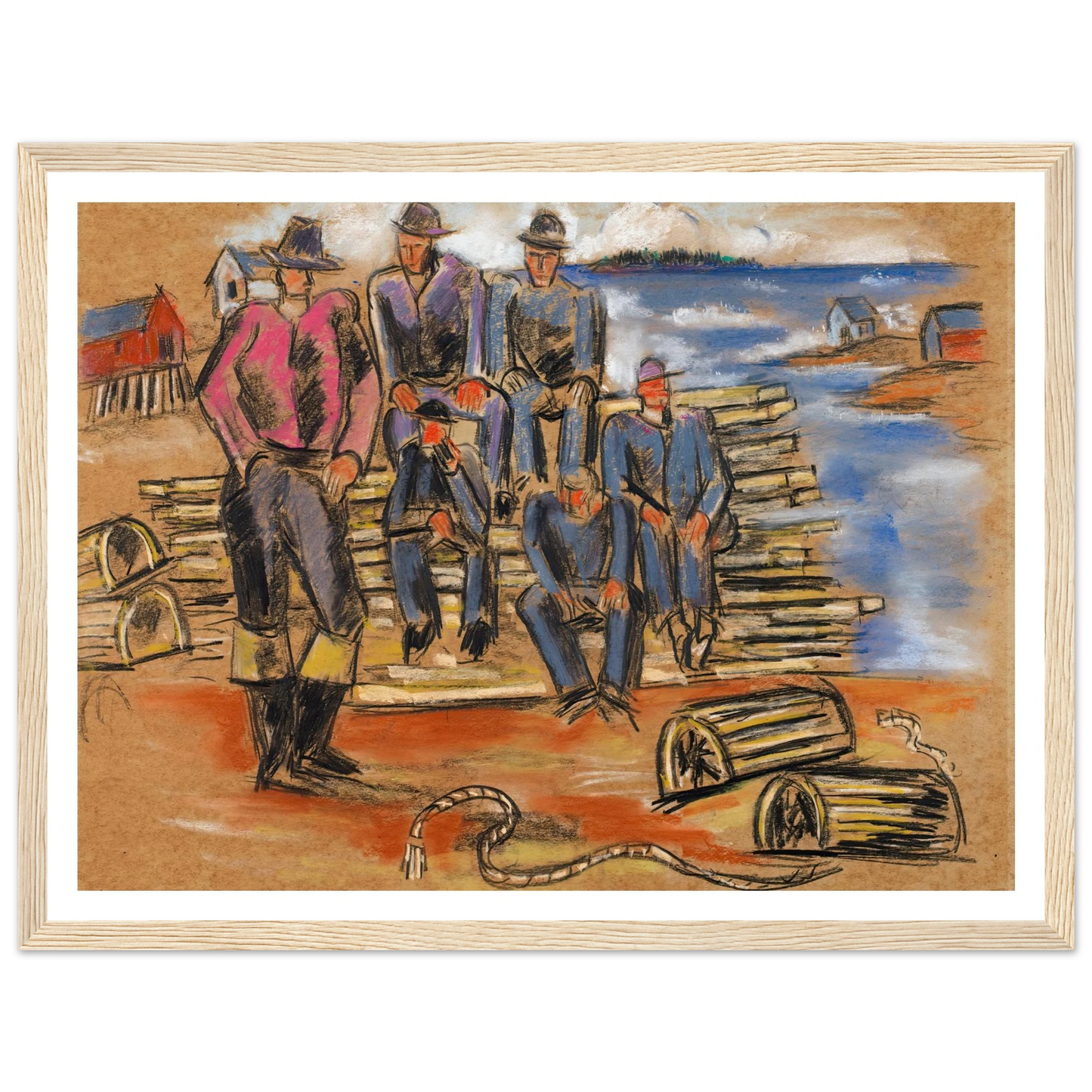 Study for Lobster Fishermen (1940) Art Print | Marsden Hartley-Quipham Collections