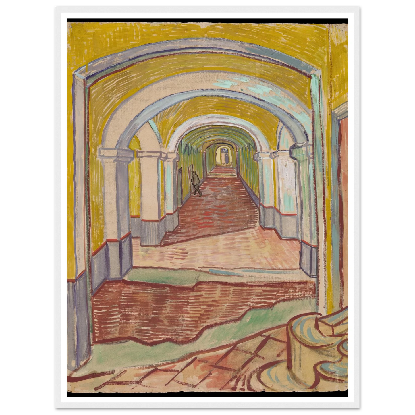 Corridor in the Asylum (1889) Art Print | Vincent van Gogh-Quipham Collections