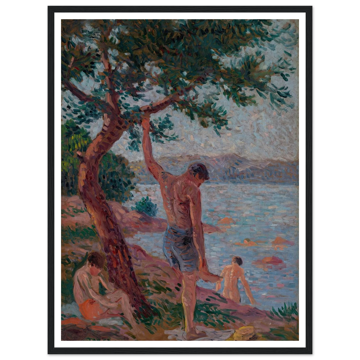 Saint-Tropez, baigneurs sous la pinède (1901) Art Print | Maximilien Luce-Quipham Collections