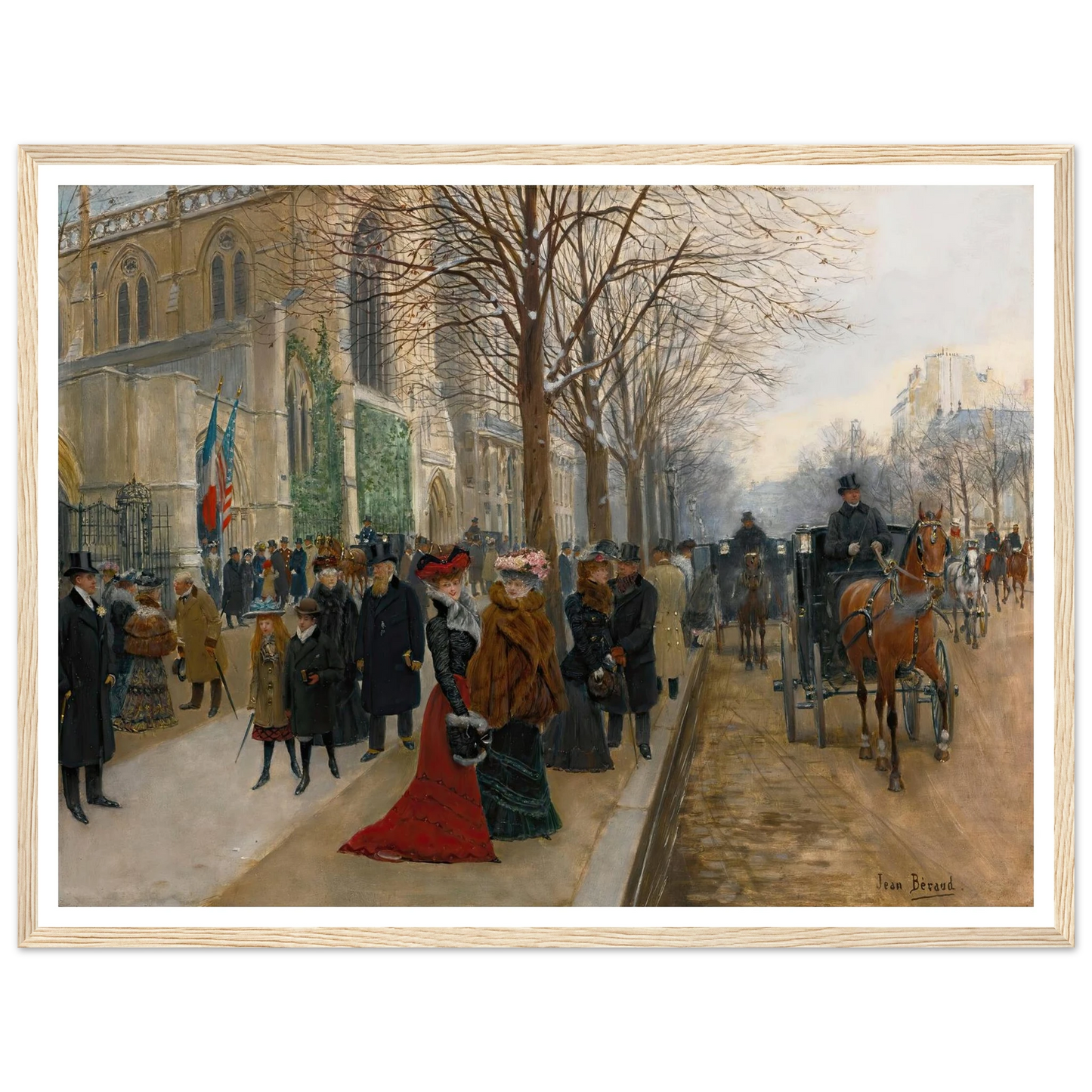 Après L’office À L’église De La Sainte Trinité, Noël 1890 (1890) Art Print | Jean Beraud-Quipham Collections
