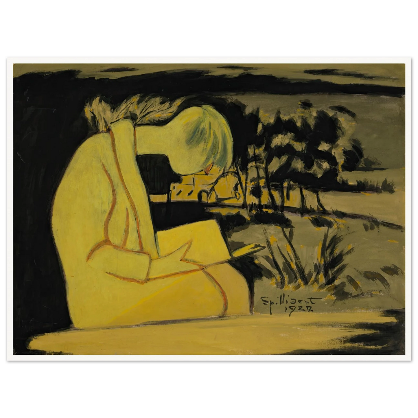 Jeune fille en jaune, lisant (1927) Art Print | Leon Spilliaert-Quipham Collections