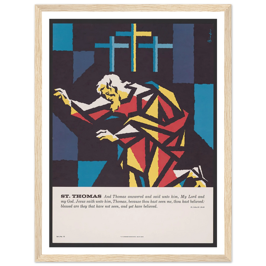 St. Thomas (1962) Art Print | Joseph Binder - Framed Poster - 30x40 cm / 12x16″ - Black frame