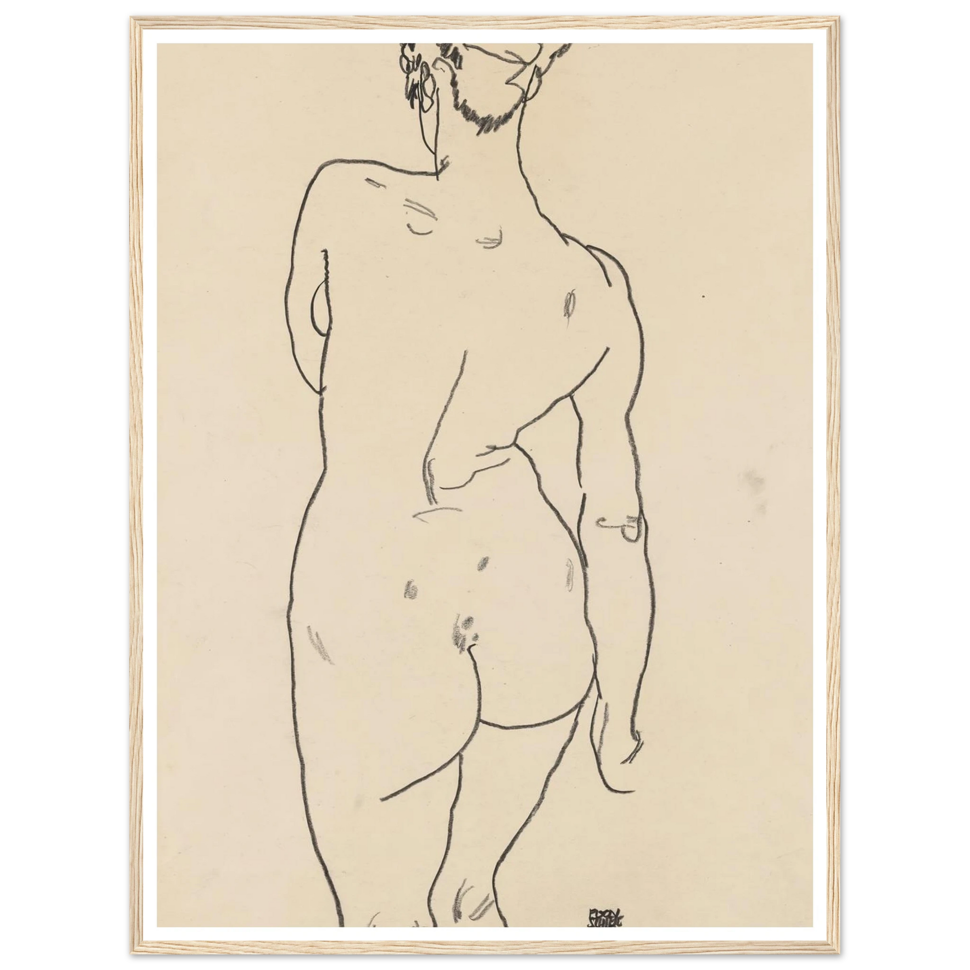 Weiblicher Rückenakt (1998) Art Print | Egon Schiele-Quipham Collections