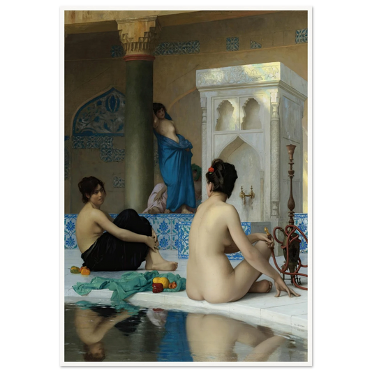 After the Bath (19th century) Art Print | Jean Leon Gerome - Framed Poster - 30x40 cm / 12x16″ - Black frame