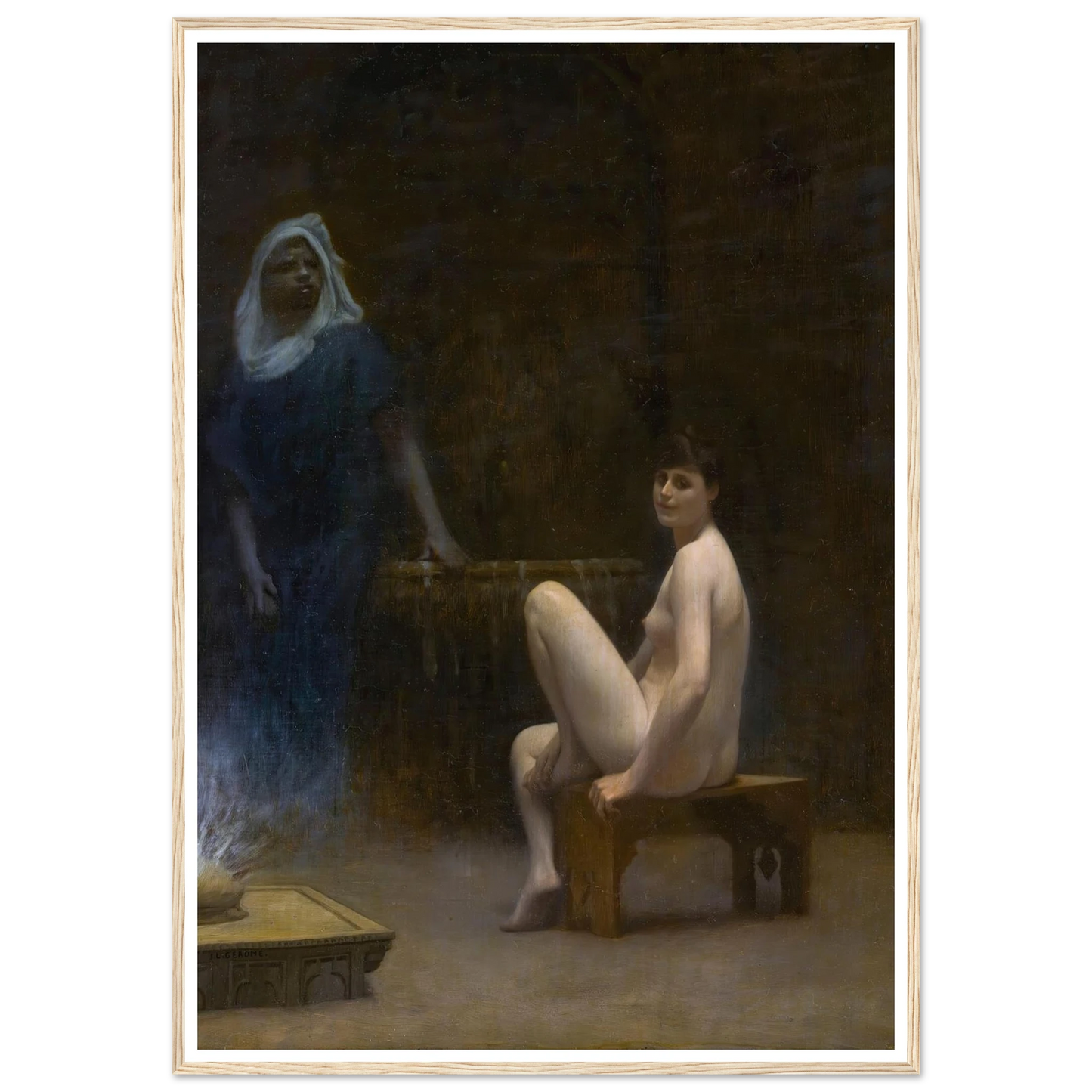 After The Bath Art Print | Jean Leon Gerome - Framed Poster - 30x40 cm / 12x16″ - Black frame