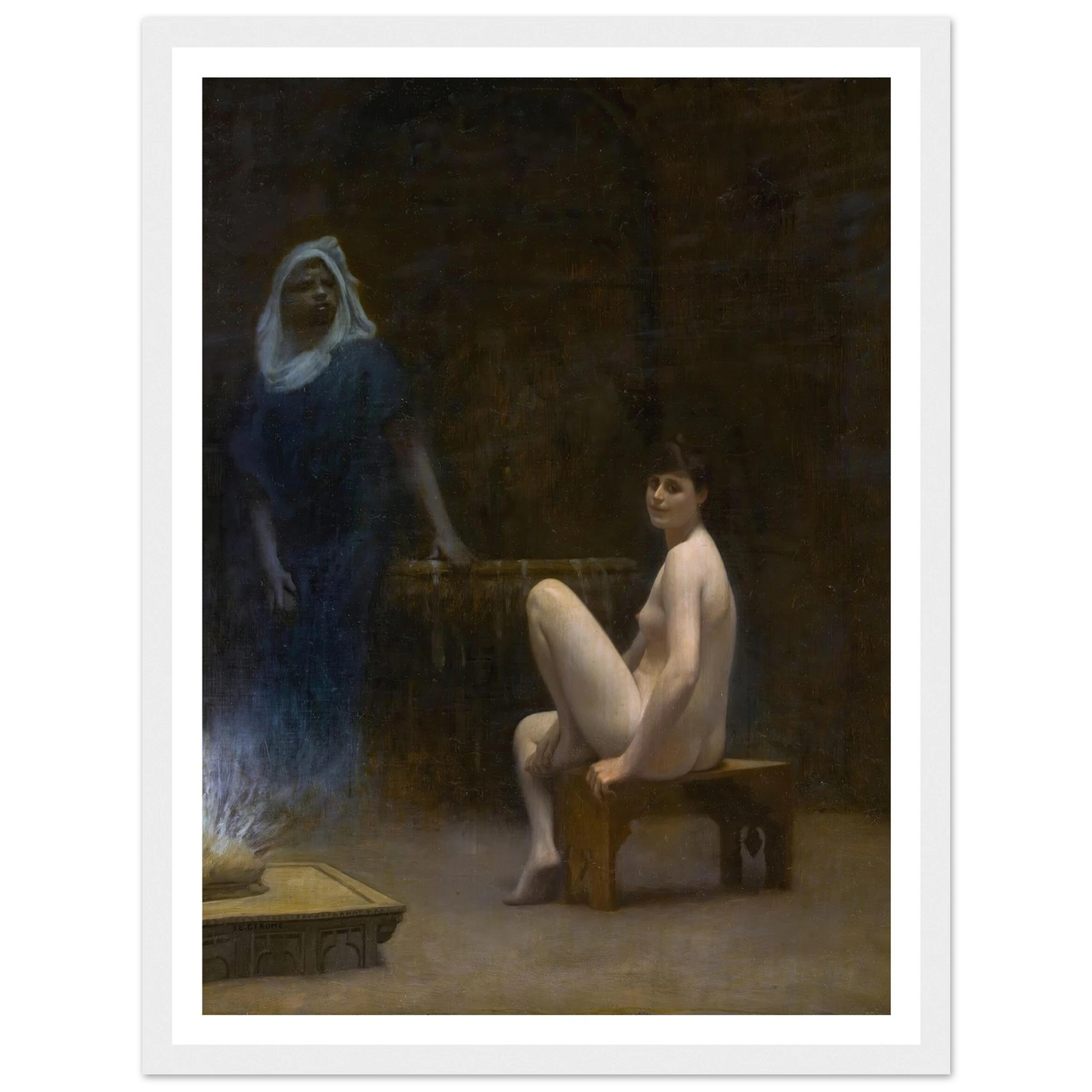 After The Bath Art Print | Jean Leon Gerome - Framed Poster - 30x40 cm / 12x16″ - Black frame