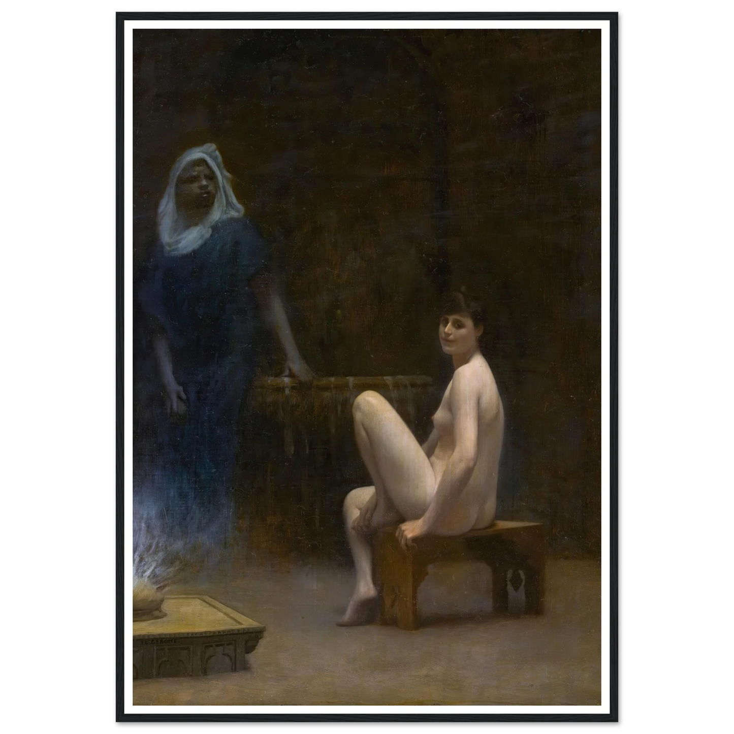 After The Bath Art Print | Jean Leon Gerome - Framed Poster - 30x40 cm / 12x16″ - Black frame