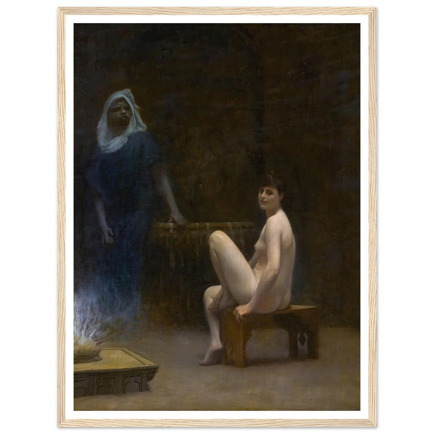 After The Bath Art Print | Jean Leon Gerome - Framed Poster - 30x40 cm / 12x16″ - Black frame