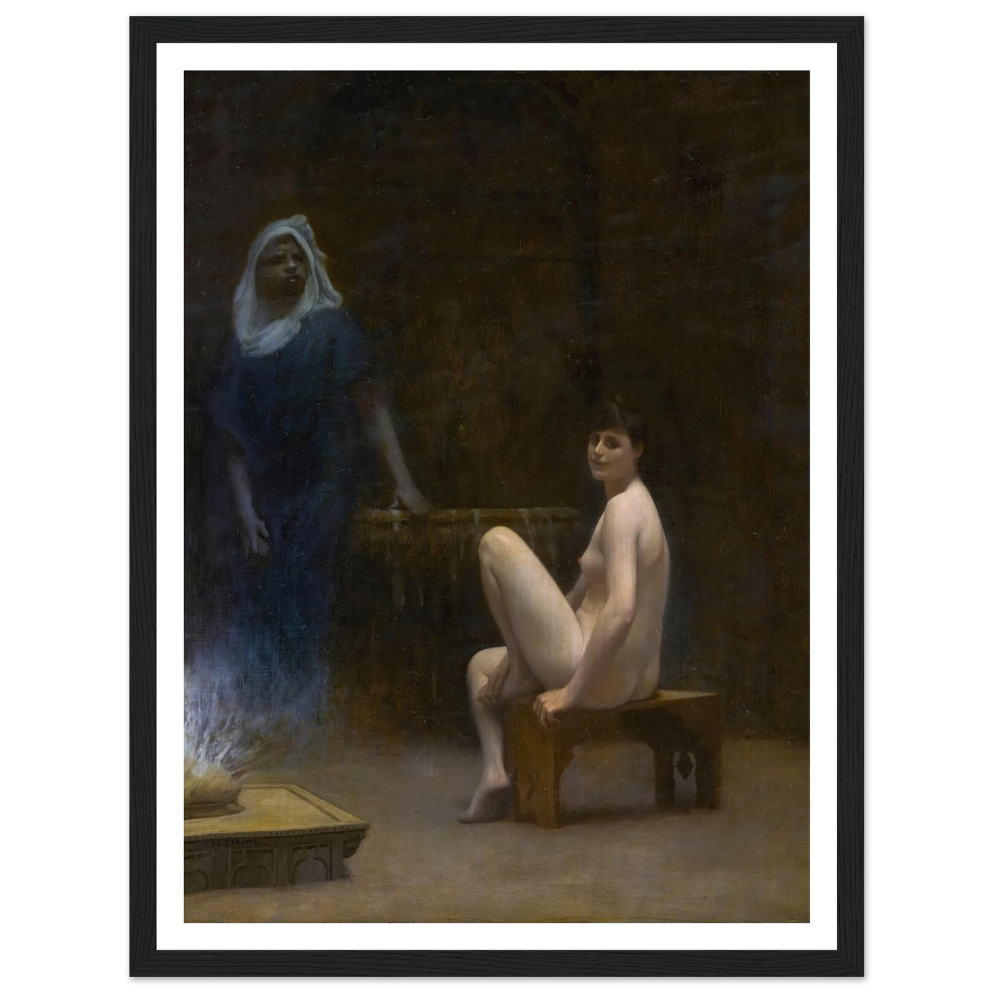 After The Bath Art Print | Jean Leon Gerome - Framed Poster - 30x40 cm / 12x16″ - Black frame