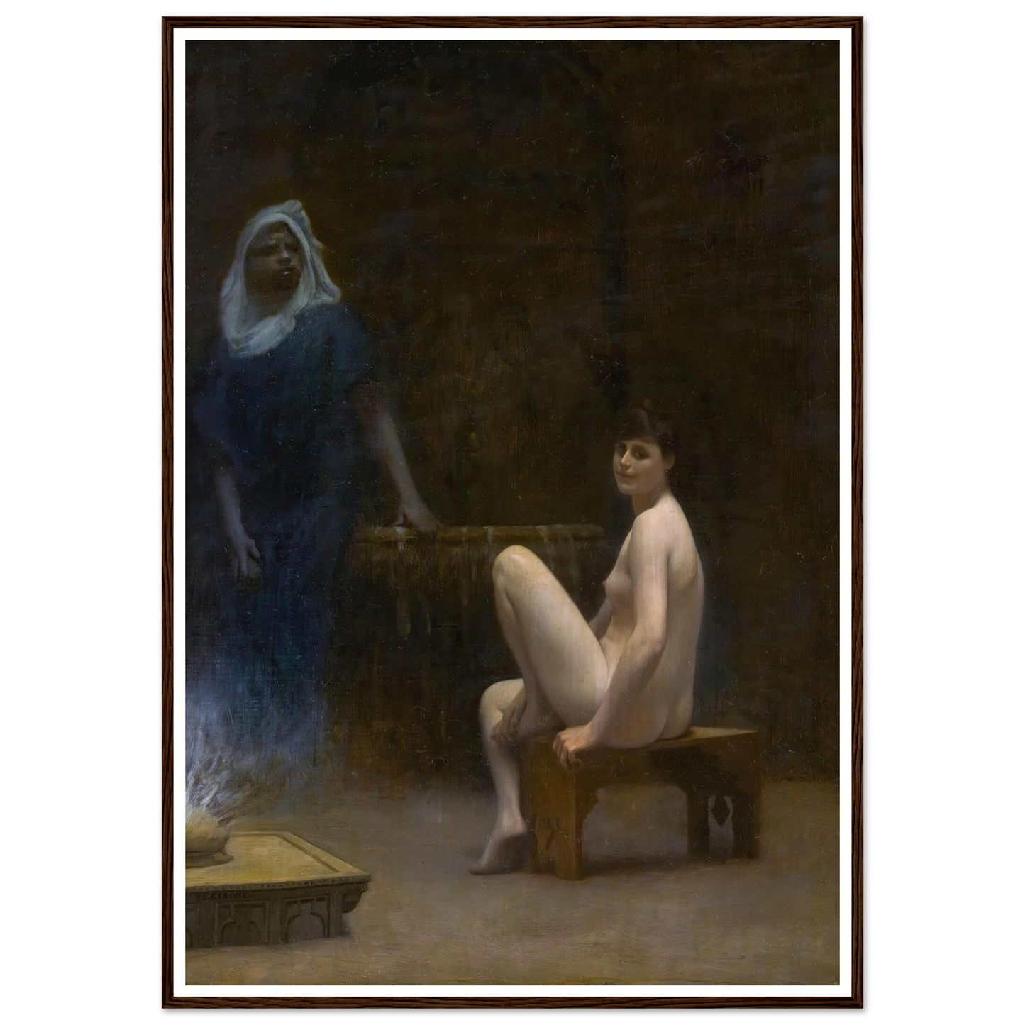 After The Bath Art Print | Jean Leon Gerome - Framed Poster - 30x40 cm / 12x16″ - Black frame