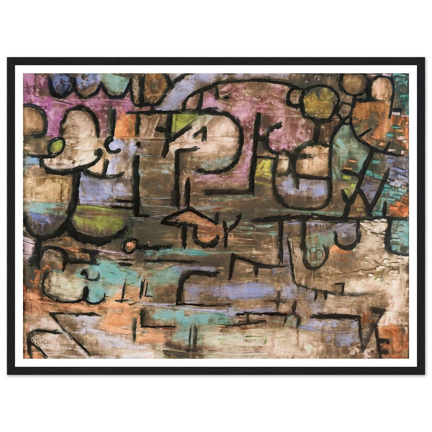 After The Flood (1936) Art Print | Paul Klee - Framed Poster - 30x40 cm / 12x16″ - Black frame