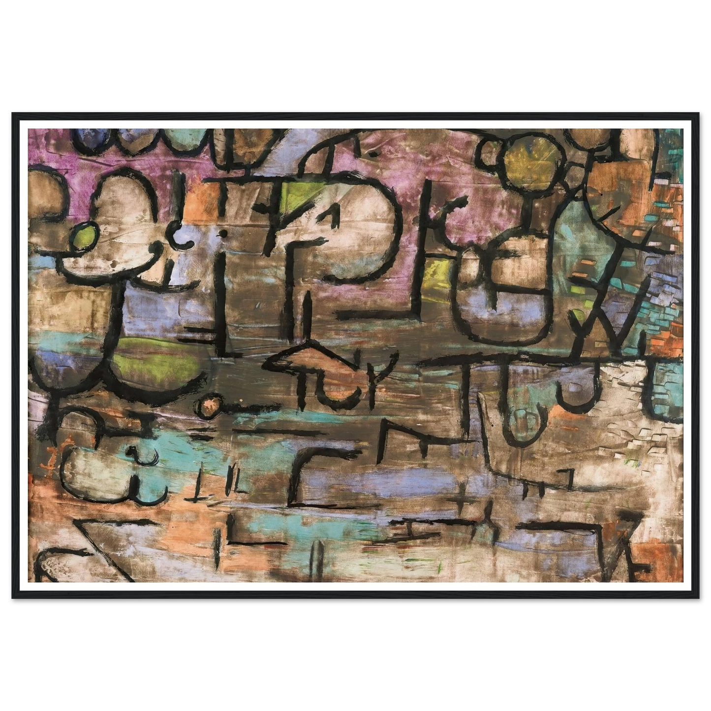 After The Flood (1936) Art Print | Paul Klee - Framed Poster - 30x40 cm / 12x16″ - Black frame