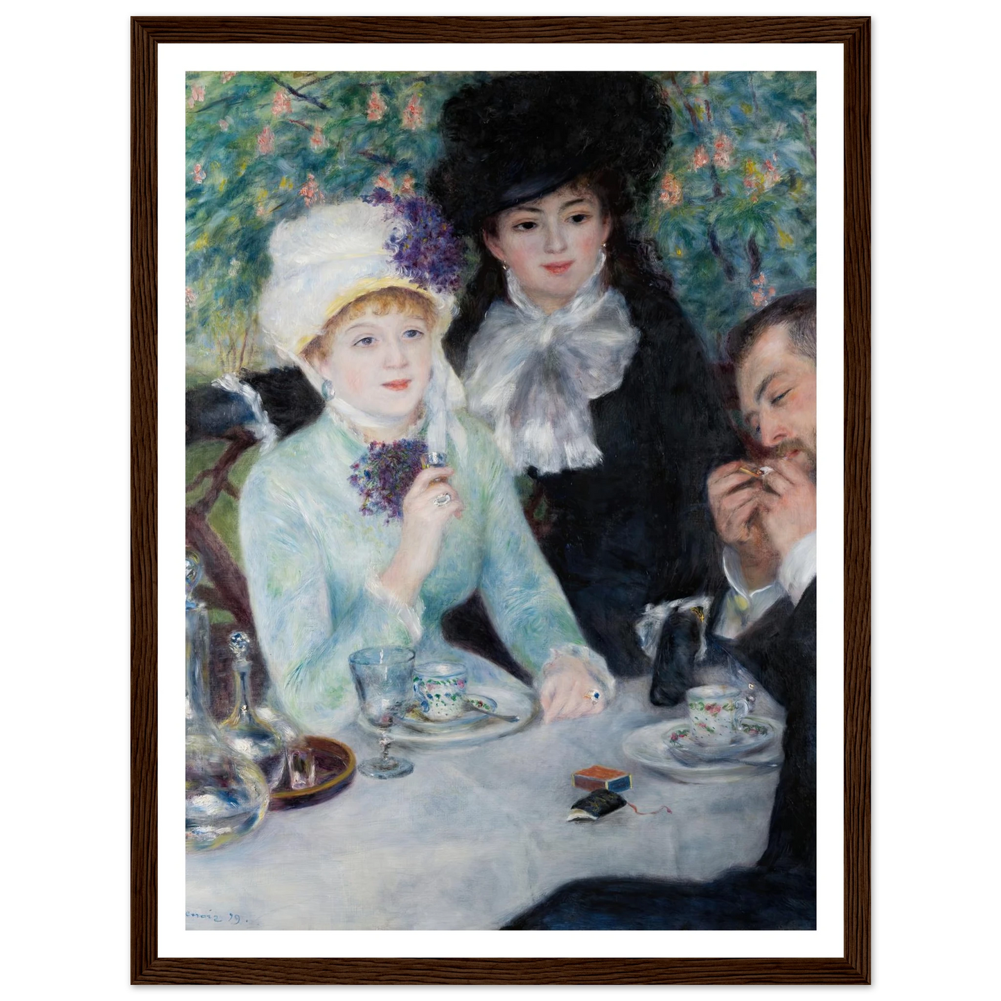 After the Luncheon (1879) Art Print | Pierre Auguste Renoir - Framed Poster - 30x40 cm / 12x16″ - Black frame