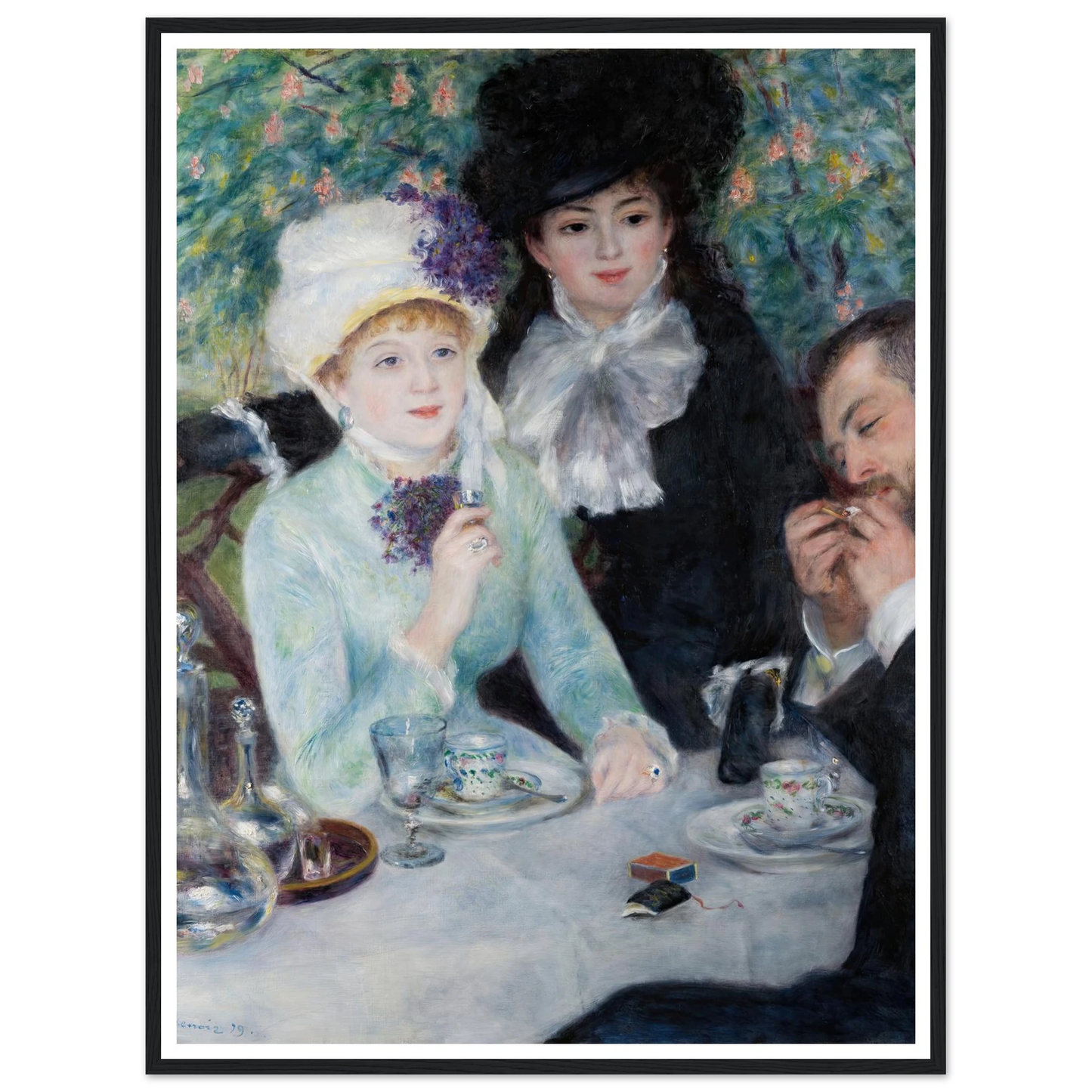 After the Luncheon (1879) Art Print | Pierre Auguste Renoir - Framed Poster - 30x40 cm / 12x16″ - Black frame