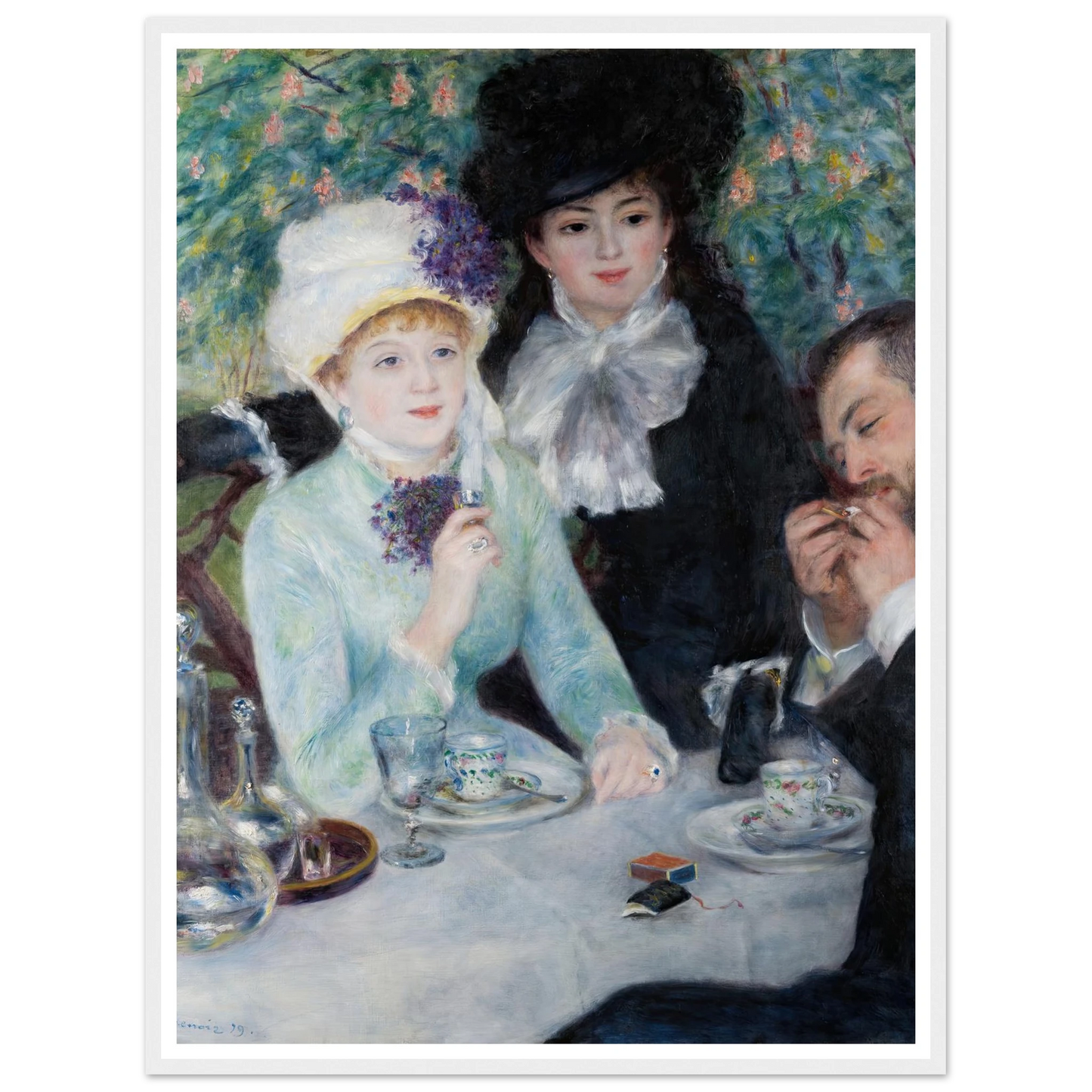 After the Luncheon (1879) Art Print | Pierre Auguste Renoir - Framed Poster - 30x40 cm / 12x16″ - Black frame