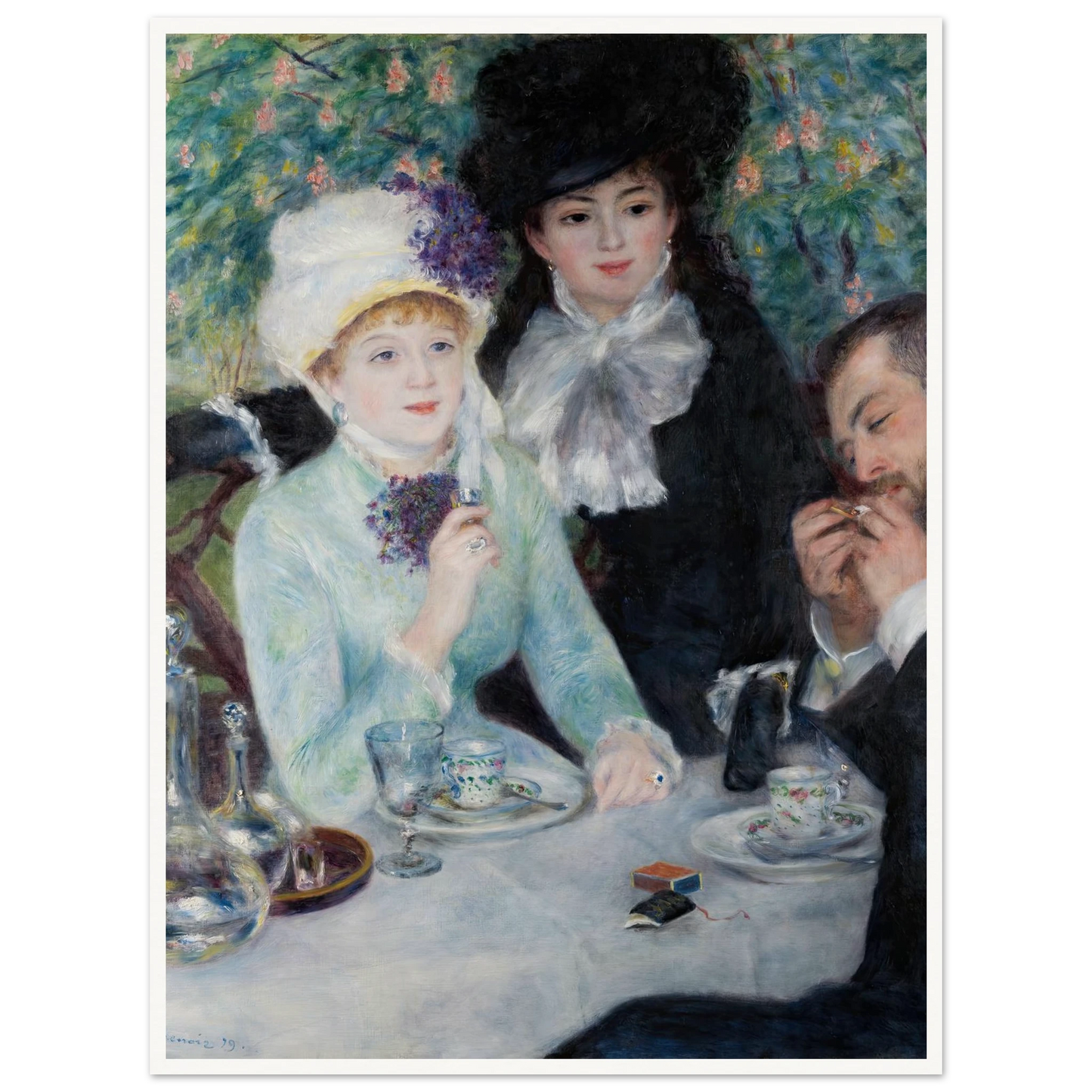 After the Luncheon (1879) Art Print | Pierre Auguste Renoir - Framed Poster - 30x40 cm / 12x16″ - Black frame