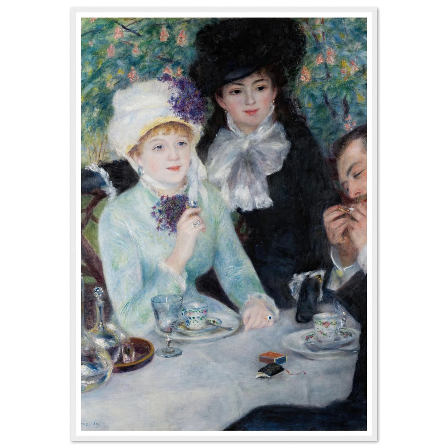 After the Luncheon (1879) Art Print | Pierre Auguste Renoir - Framed Poster - 30x40 cm / 12x16″ - Black frame