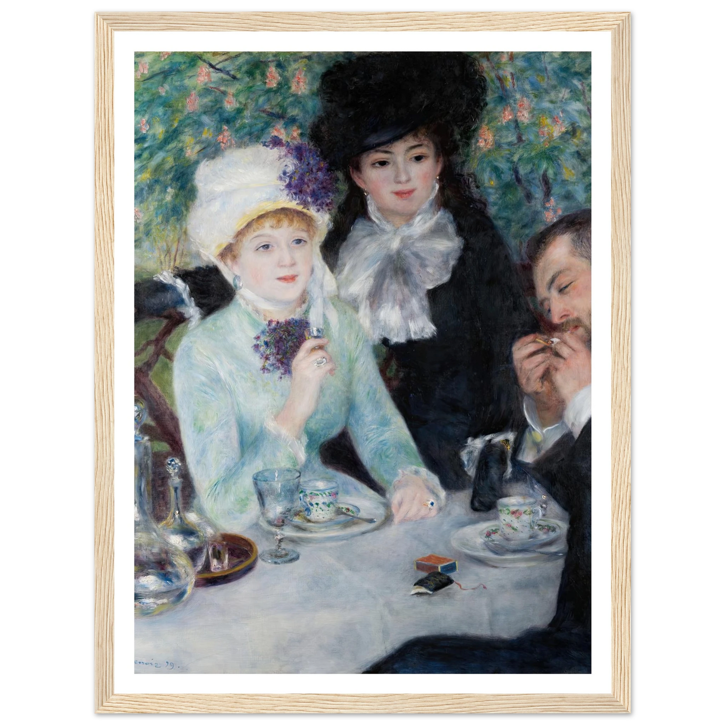 After the Luncheon (1879) Art Print | Pierre Auguste Renoir - Framed Poster - 30x40 cm / 12x16″ - Black frame