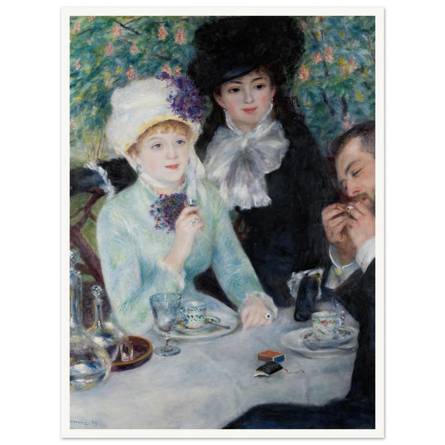 After the Luncheon (1879) Art Print | Pierre Auguste Renoir - Framed Poster - 30x40 cm / 12x16″ - Black frame