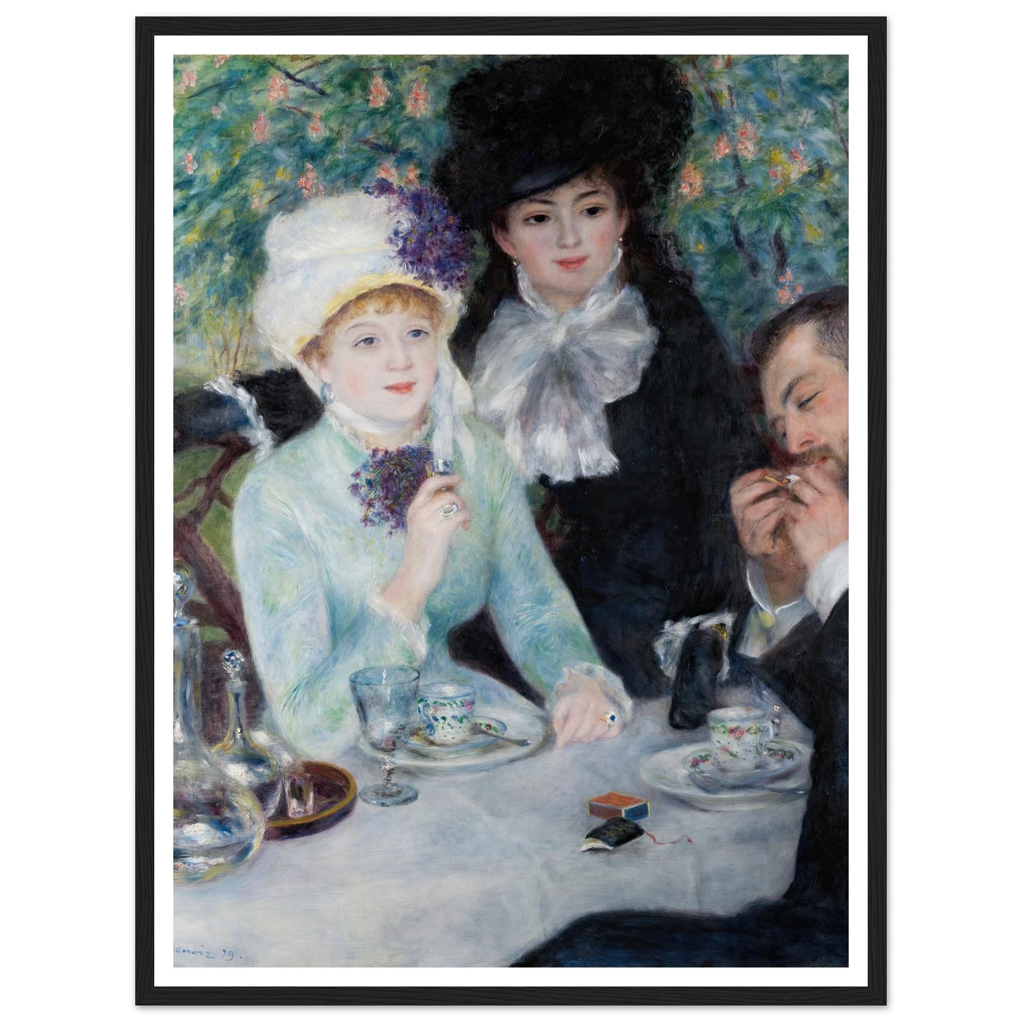 After the Luncheon (1879) Art Print | Pierre Auguste Renoir - Framed Poster - 30x40 cm / 12x16″ - Black frame