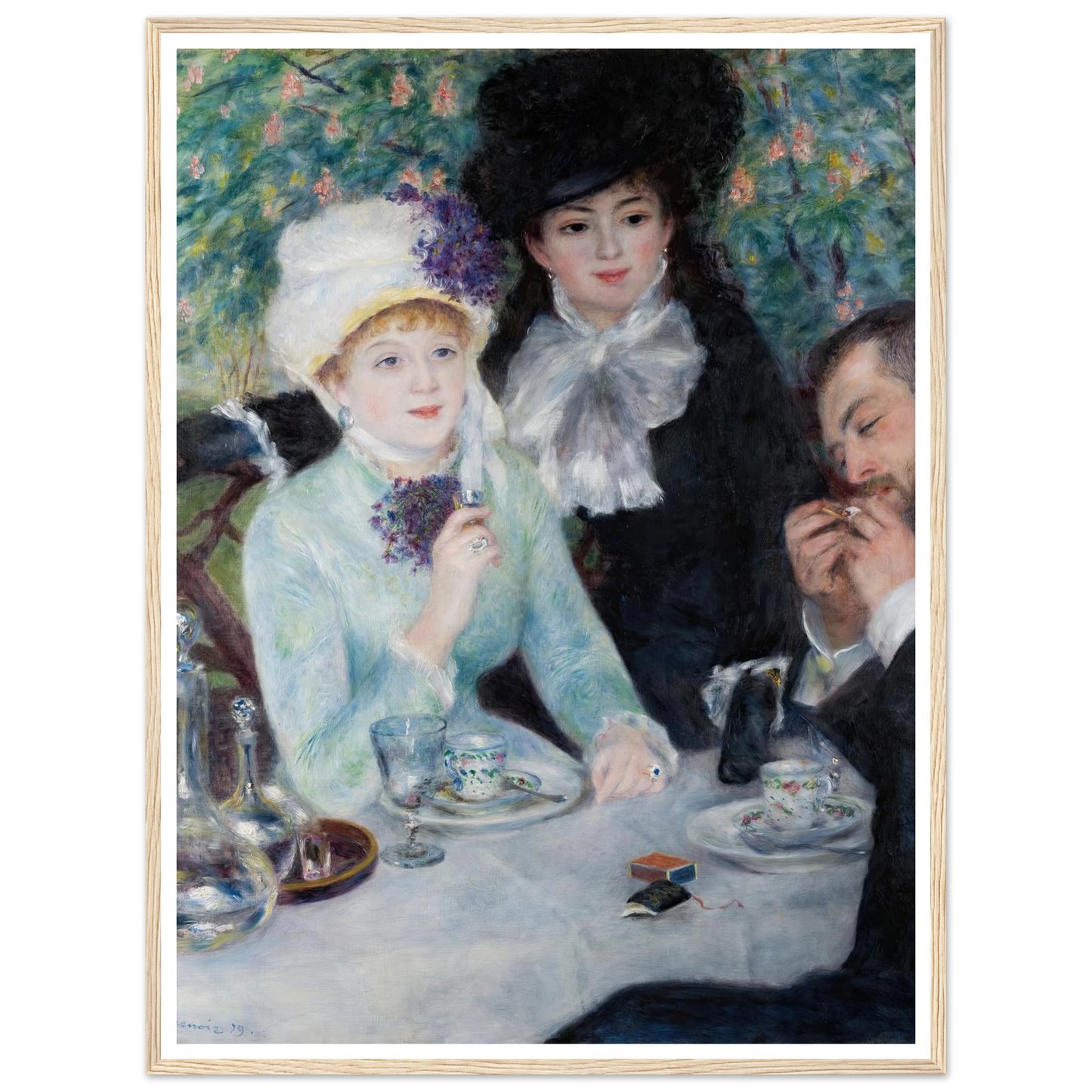 After the Luncheon (1879) Art Print | Pierre Auguste Renoir - Framed Poster - 30x40 cm / 12x16″ - Black frame