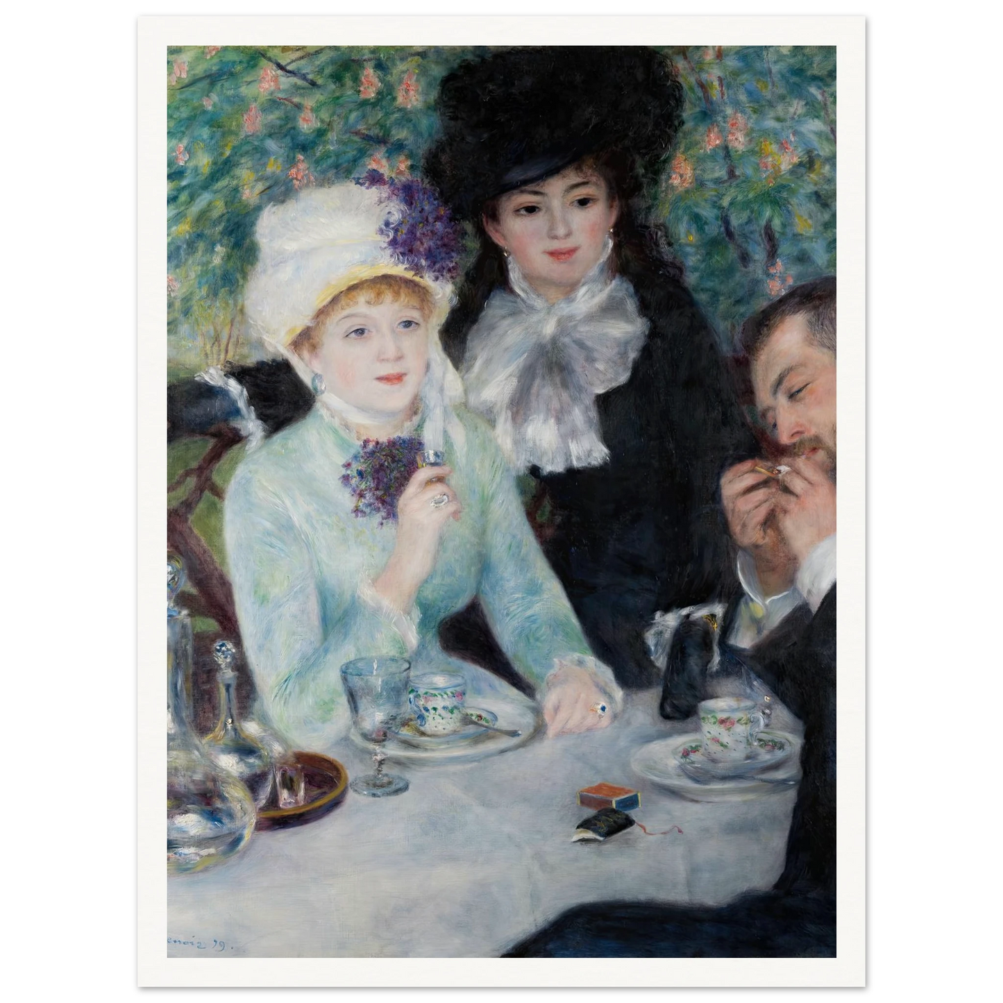 After the Luncheon (1879) Art Print | Pierre Auguste Renoir - Framed Poster - 30x40 cm / 12x16″ - Black frame