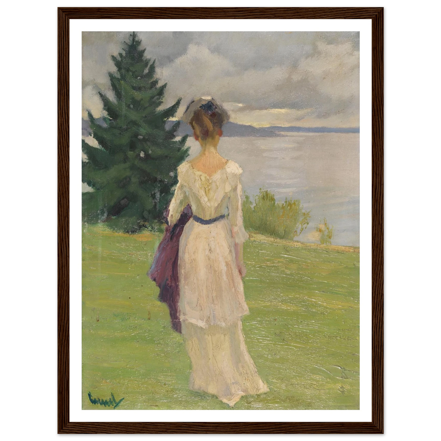 After the rain, early (1910) Art Print | Edward Cucuel - Framed Poster - 30x40 cm / 12x16″ - Black frame