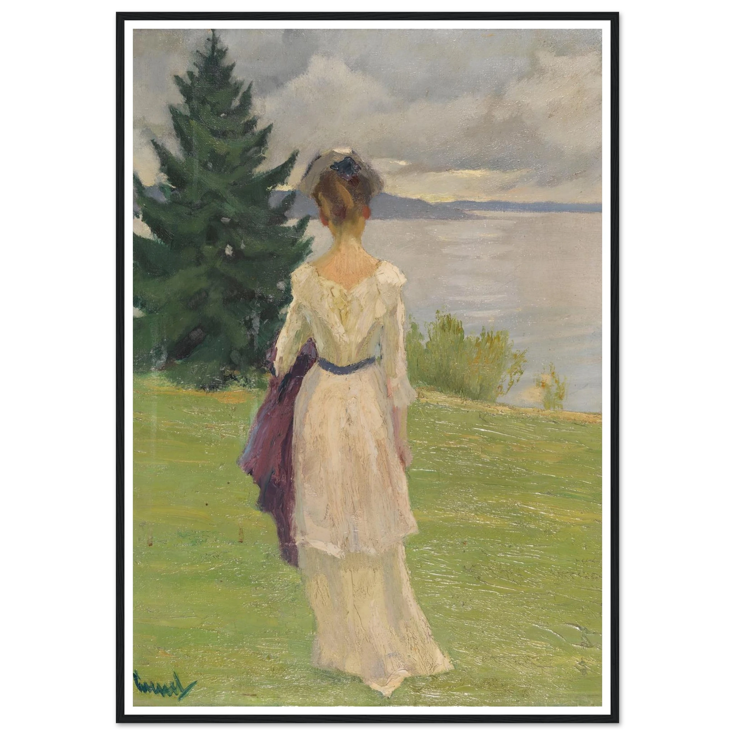 After the rain, early (1910) Art Print | Edward Cucuel - Framed Poster - 30x40 cm / 12x16″ - Black frame