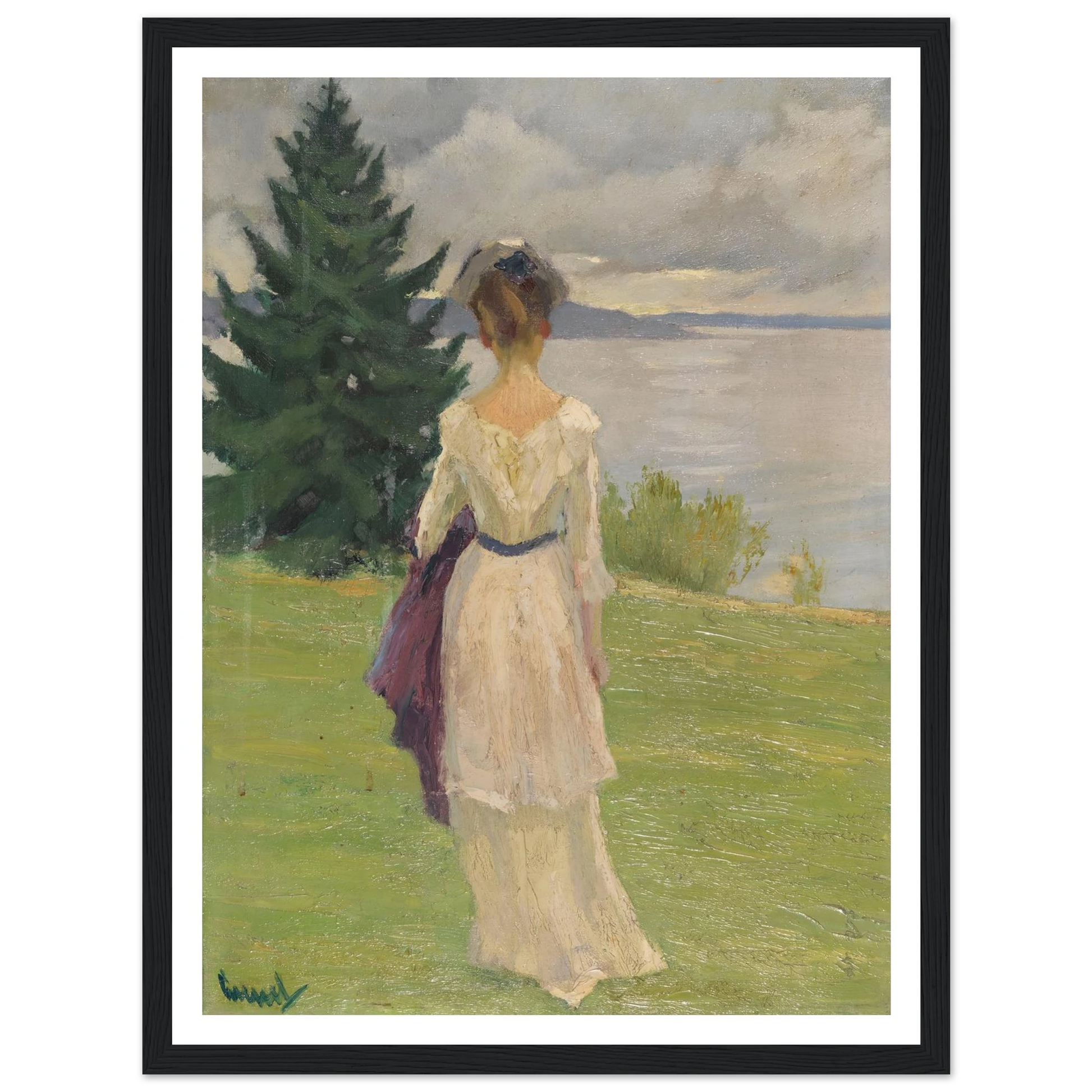 After the rain, early (1910) Art Print | Edward Cucuel - Framed Poster - 30x40 cm / 12x16″ - Black frame