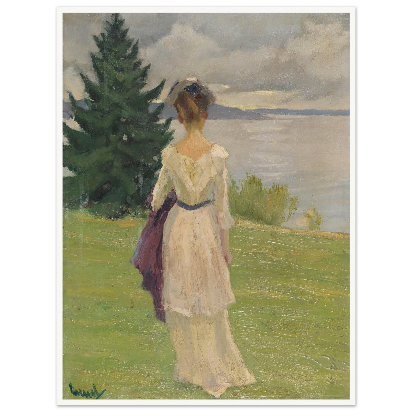After the rain, early (1910) Art Print | Edward Cucuel - Framed Poster - 30x40 cm / 12x16″ - Black frame