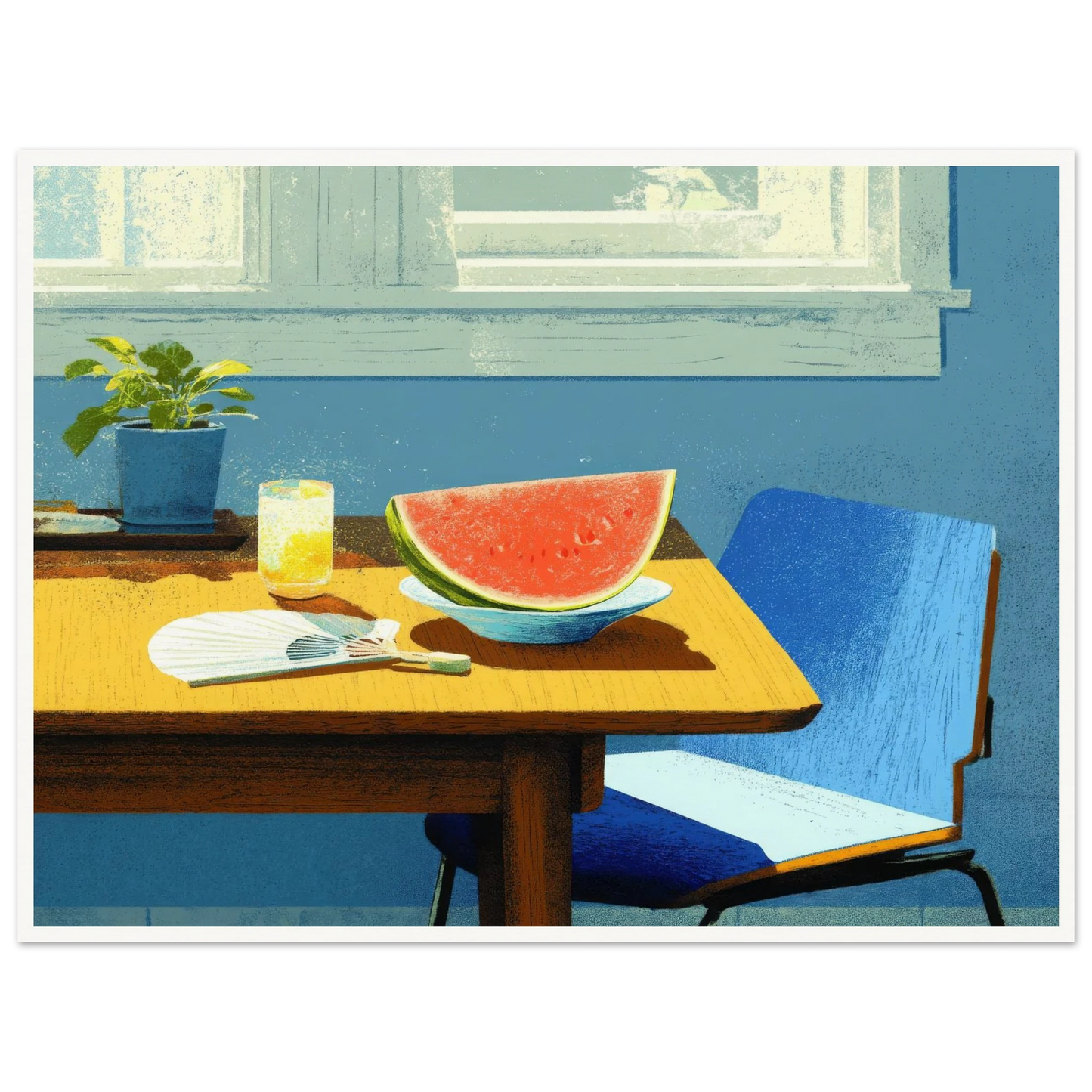 Afternoon Blue, A Taste of Summer - Framed Poster - 30x40 cm / 12x16″ - Black frame