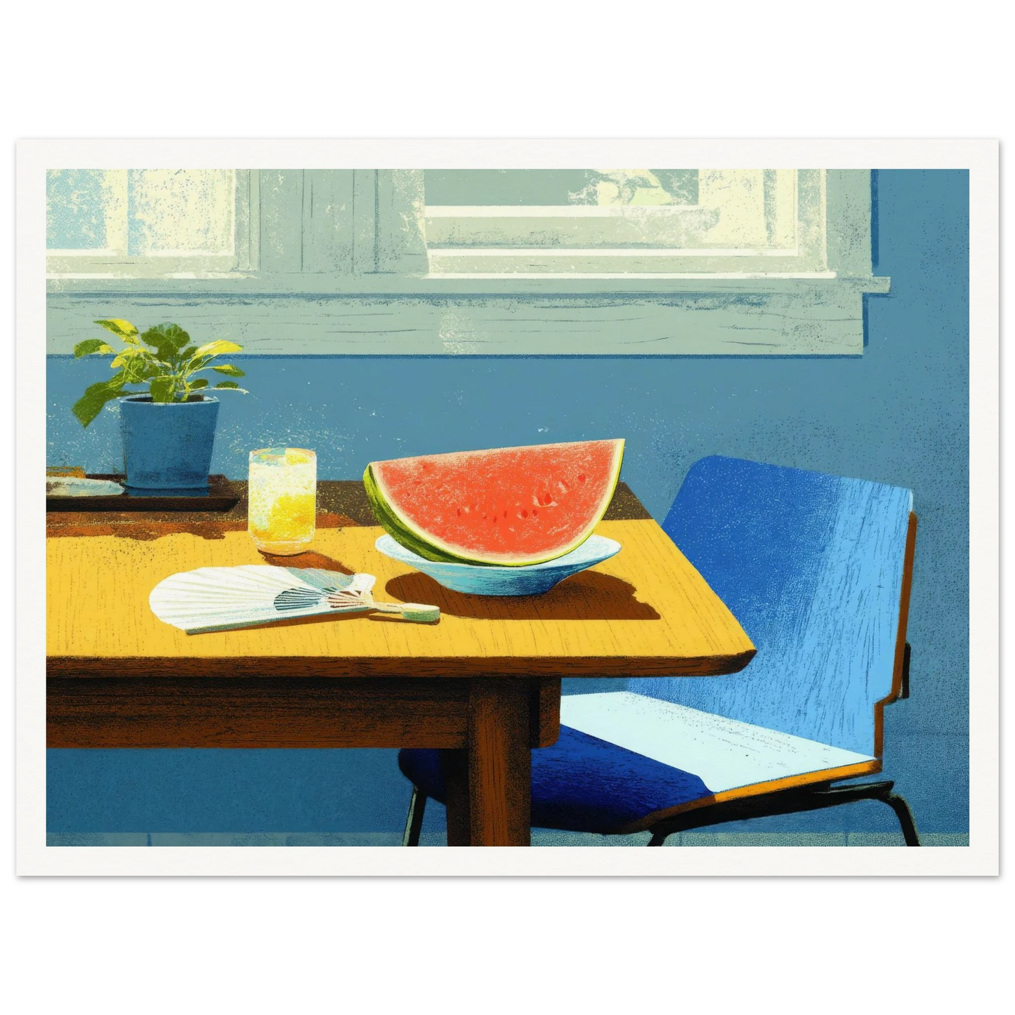 Afternoon Blue, A Taste of Summer - Framed Poster - 30x40 cm / 12x16″ - Black frame