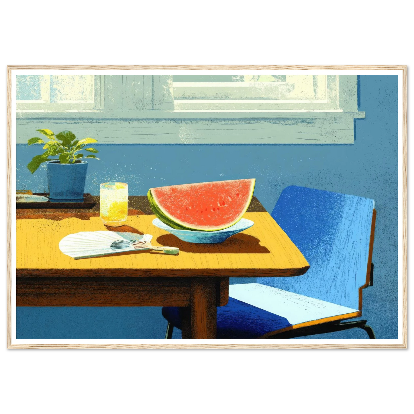 Afternoon Blue, A Taste of Summer - Framed Poster - 30x40 cm / 12x16″ - Black frame