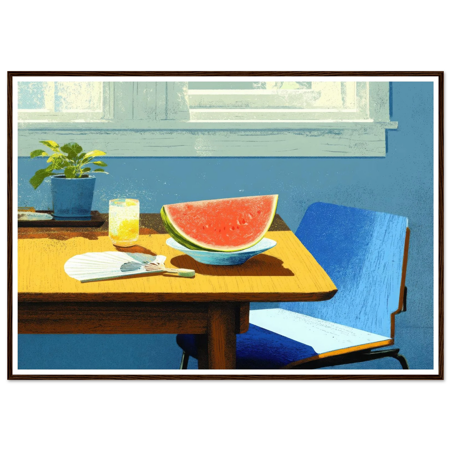 Afternoon Blue, A Taste of Summer - Framed Poster - 30x40 cm / 12x16″ - Black frame