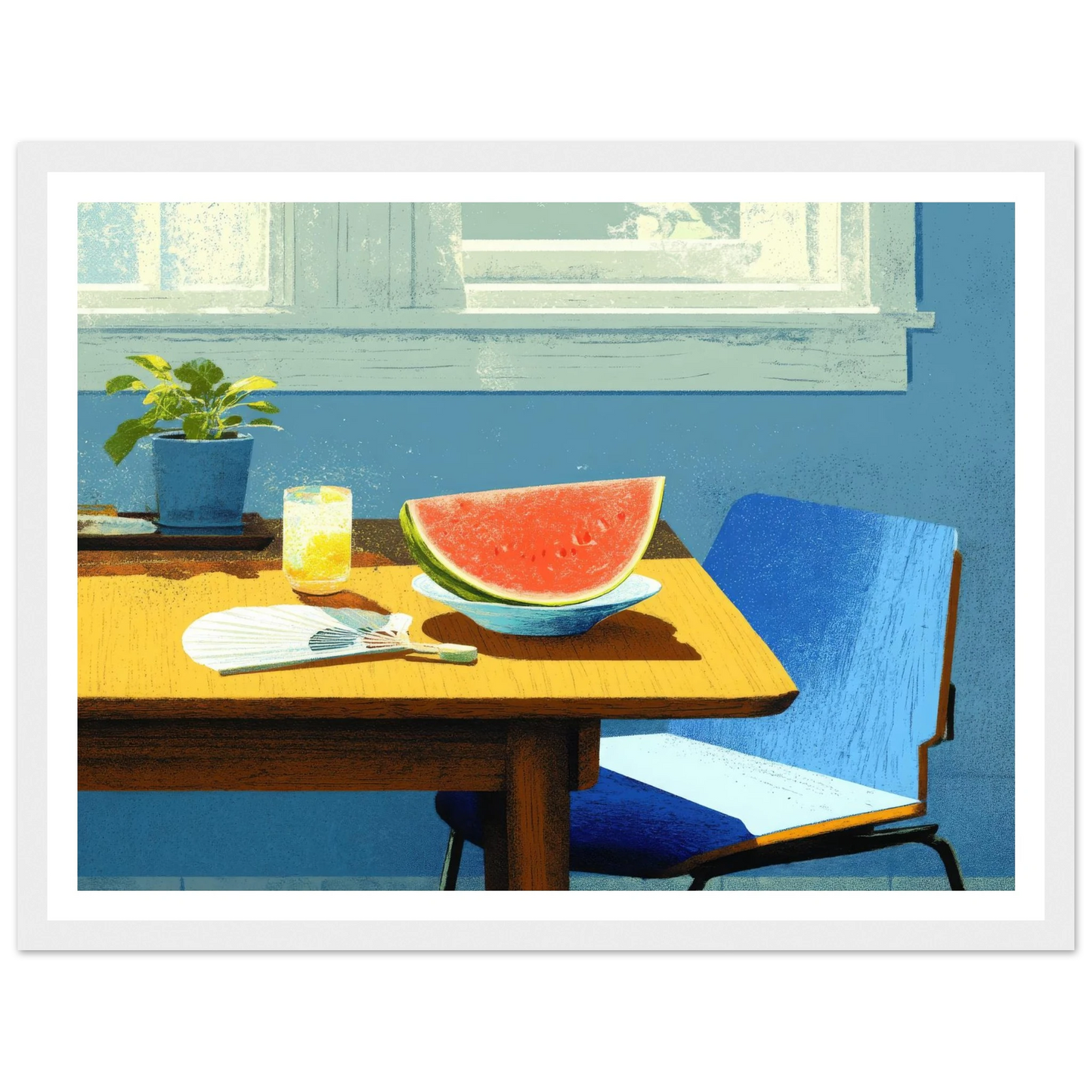 Afternoon Blue, A Taste of Summer - Framed Poster - 30x40 cm / 12x16″ - Black frame