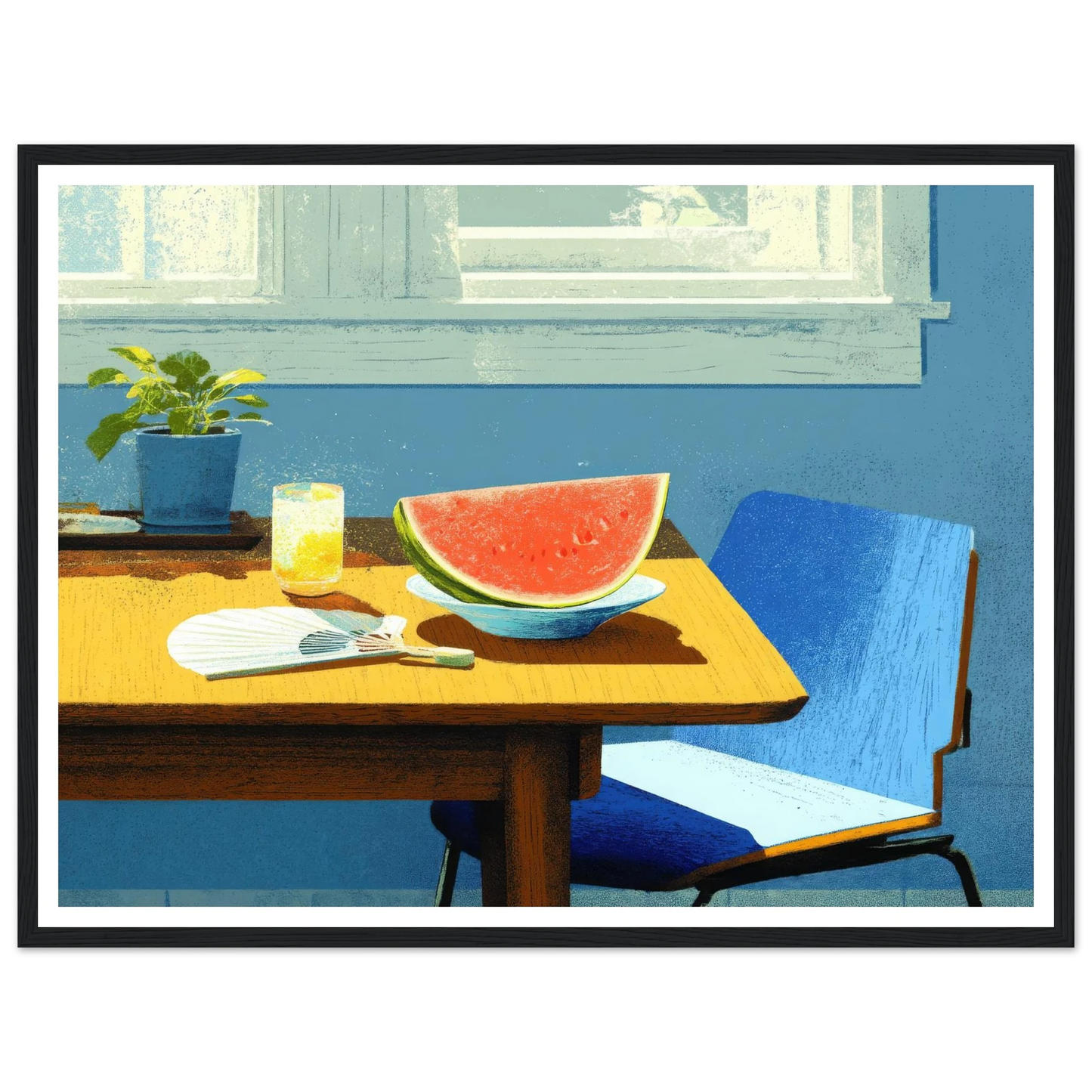 Afternoon Blue, A Taste of Summer - Framed Poster - 30x40 cm / 12x16″ - Black frame