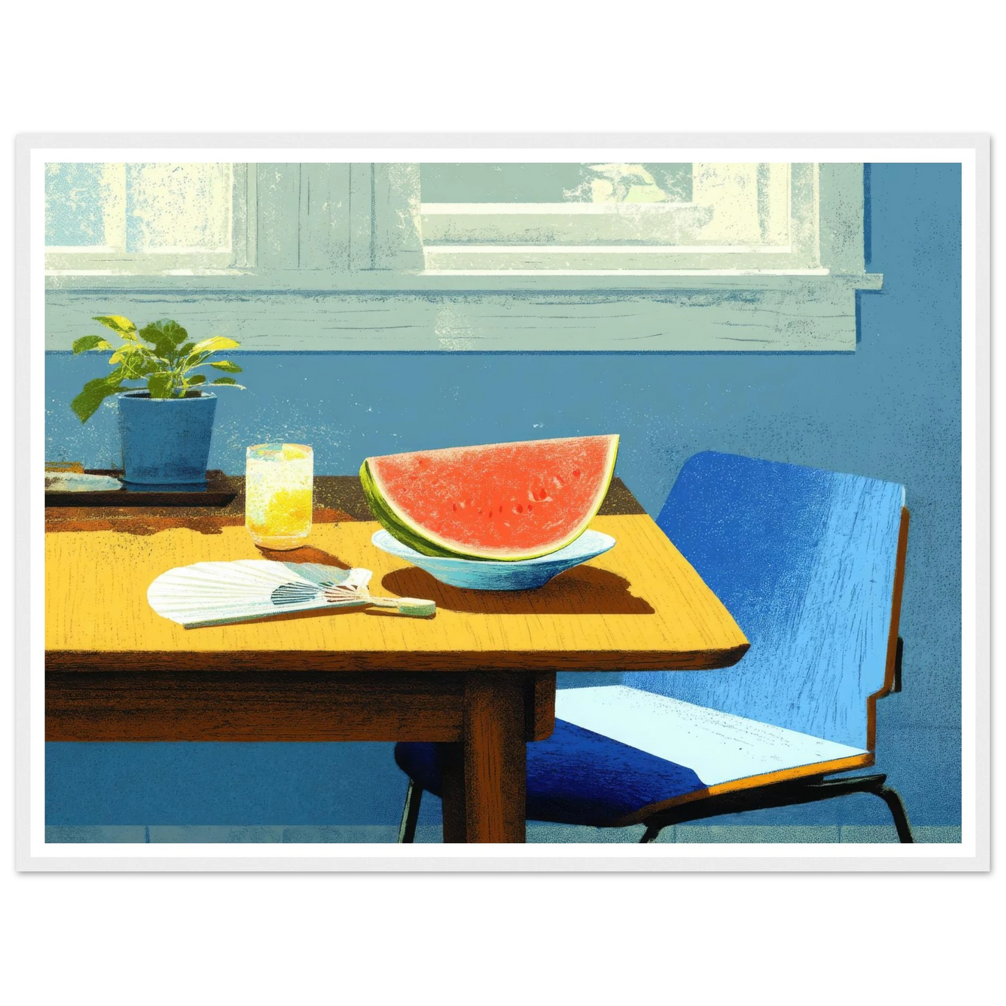 Afternoon Blue, A Taste of Summer - Framed Poster - 30x40 cm / 12x16″ - Black frame