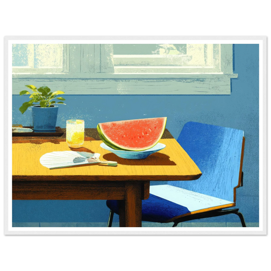 Afternoon Blue, A Taste of Summer - Framed Poster - 30x40 cm / 12x16″ - Black frame