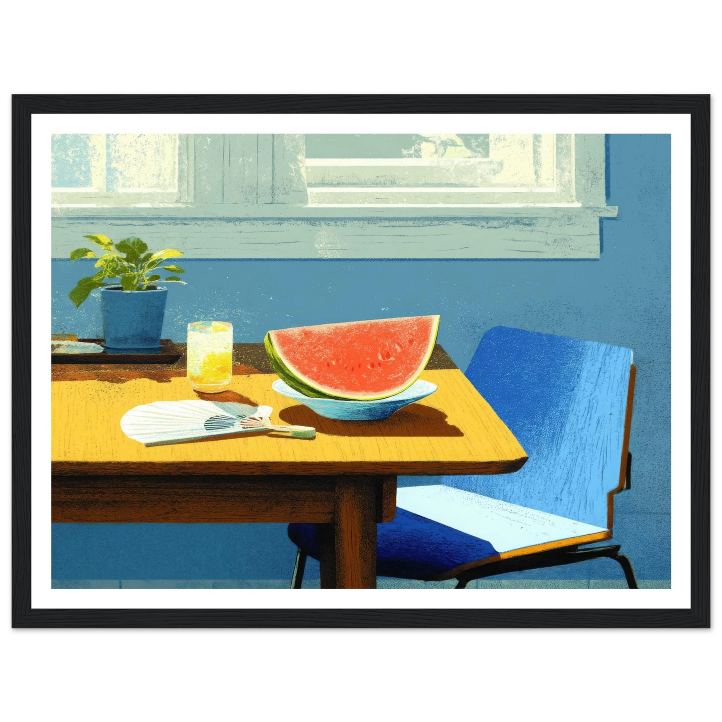 Afternoon Blue, A Taste of Summer - Framed Poster - 30x40 cm / 12x16″ - Black frame