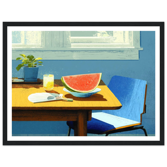 Afternoon Blue, A Taste of Summer - Framed Poster - 30x40 cm / 12x16″ - Black frame