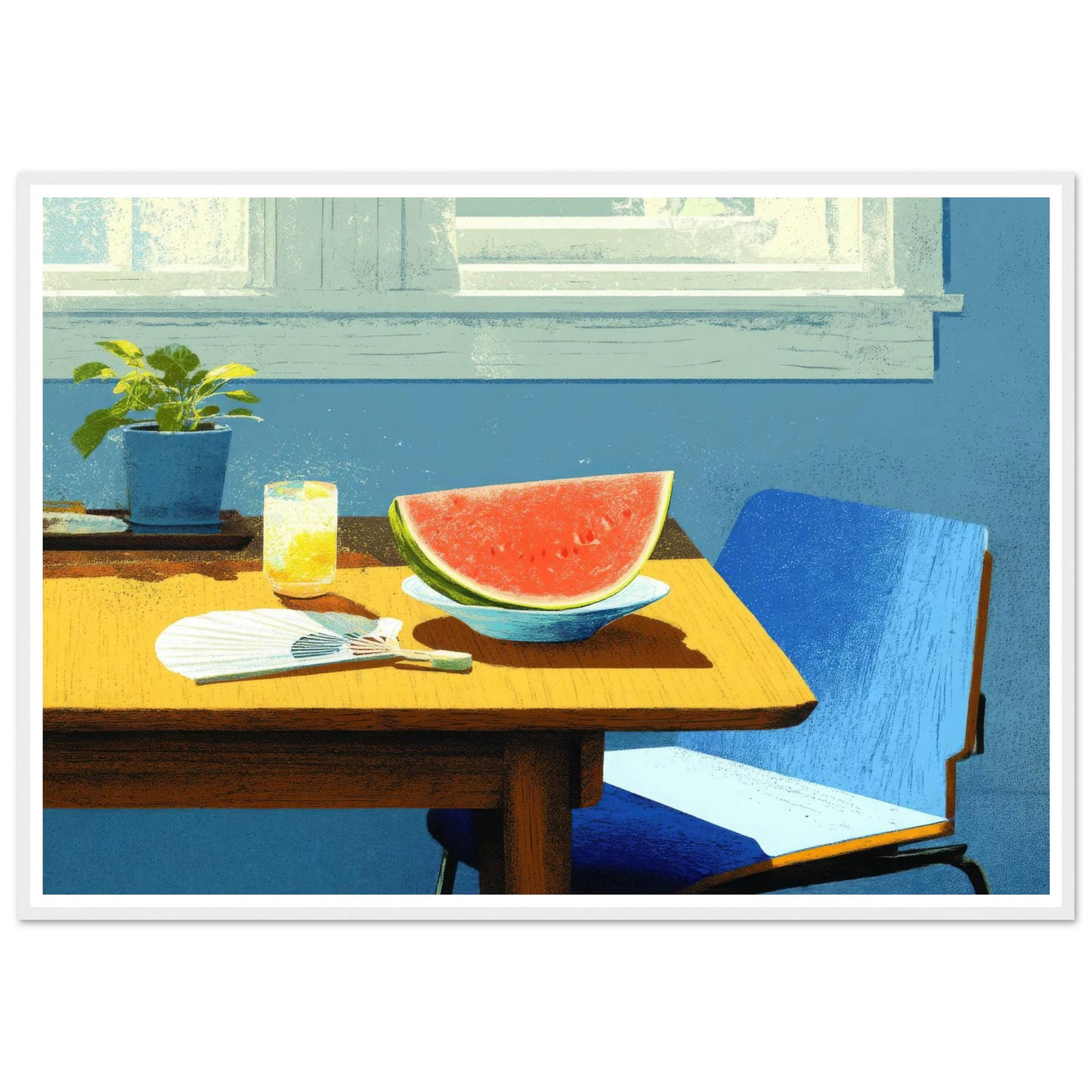 Afternoon Blue, A Taste of Summer - Framed Poster - 30x40 cm / 12x16″ - Black frame