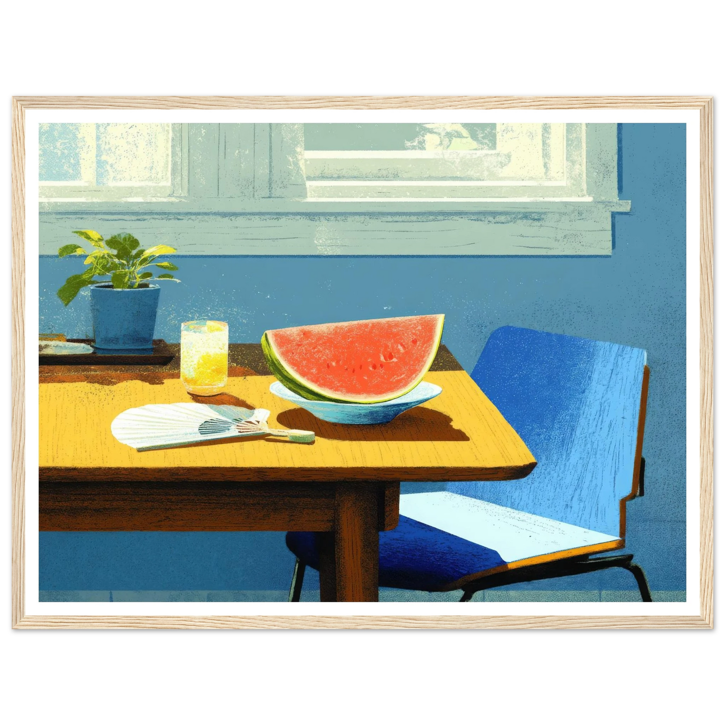 Afternoon Blue, A Taste of Summer - Framed Poster - 30x40 cm / 12x16″ - Black frame
