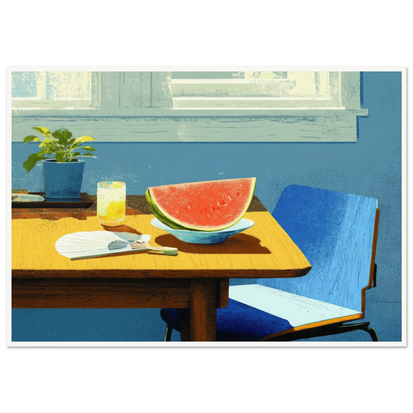 Afternoon Blue, A Taste of Summer - Framed Poster - 30x40 cm / 12x16″ - Black frame