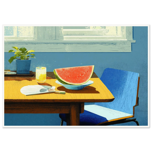 Afternoon Blue, A Taste of Summer - Framed Poster - 30x40 cm / 12x16″ - Black frame